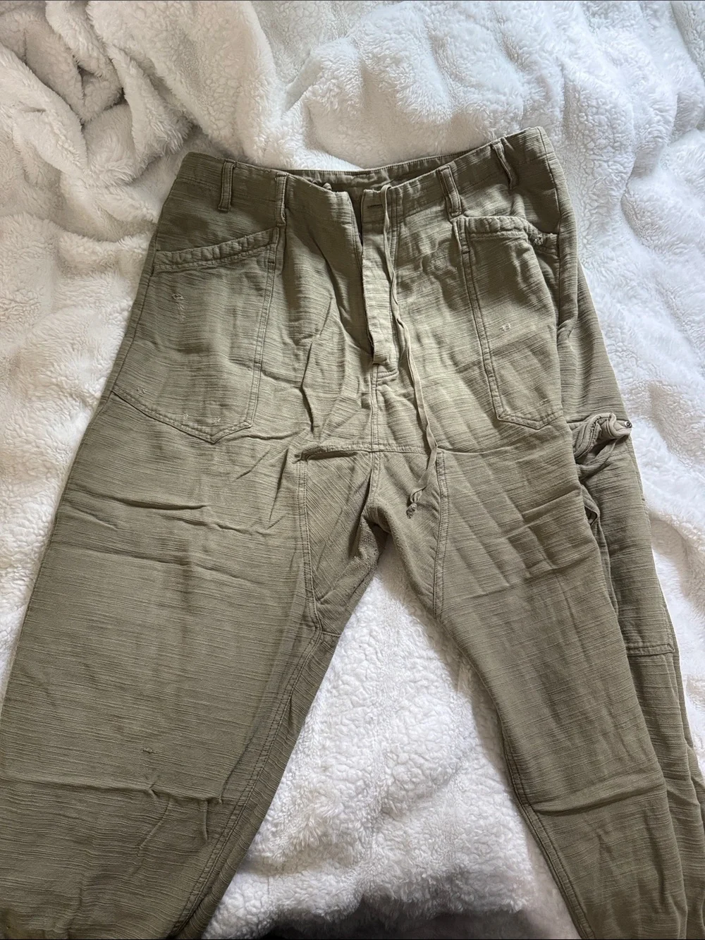 Free People Olive Green Utility Pants